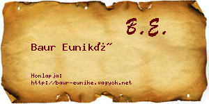 Baur Euniké névjegykártya